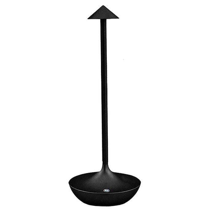 Lampada Touch Led Regolabile Abat Jour Moderna Comodino Tavolo Scrivania No Fili Ricarica Usb Nera