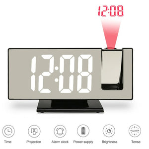 OROLOGIO PROIETTORE SPECCHIATO LED SVEGLIA DISPLAY LCD ELETTRICO DIGITALE ORARIO