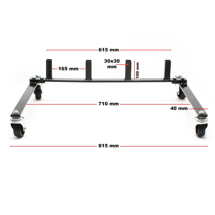 Supporto mobile per rack di stoccaggio per 4 carrelli con martinetto idraulico rack di trasporto 16_0002928
