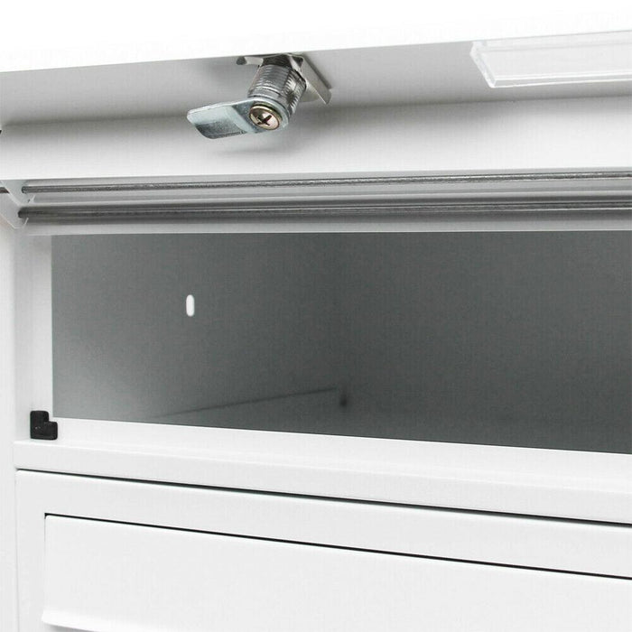 Blocco 5 cassette postali su gambe 5 ingressi in acciaio zincato bianco 16_0000040