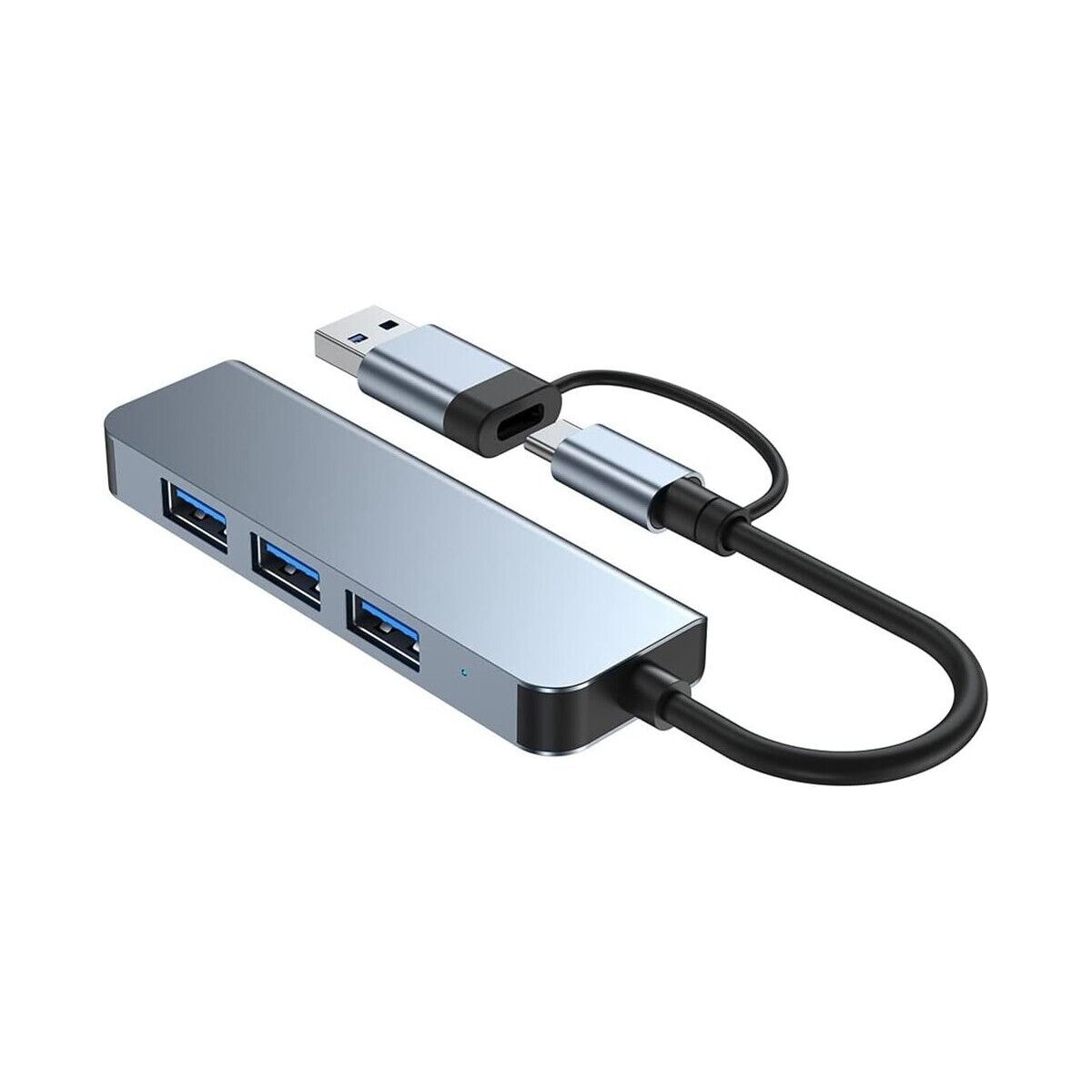 HUB MULTIPORTA ADATTATORE PC TABLET 4 PORTE USB C 3.0 2.0 SDOPPIATORE AS-05676