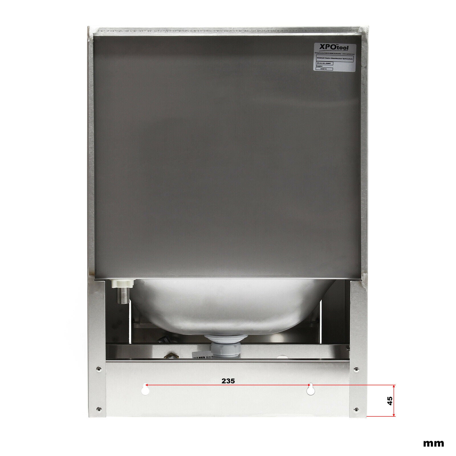 Lavello gastro in acciaio pregiato lavello con comando a ginocchio, lavabo antispruzzo 16_0002395