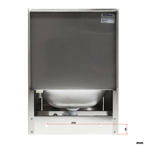 Lavello gastro in acciaio pregiato lavello con comando a ginocchio, lavabo antispruzzo 16_0002395