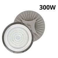 FARO INDUSTRIALE LED 300W DISCO ROTONDO UFO IP65 PLAFONIERA CAMPANA 6500K
