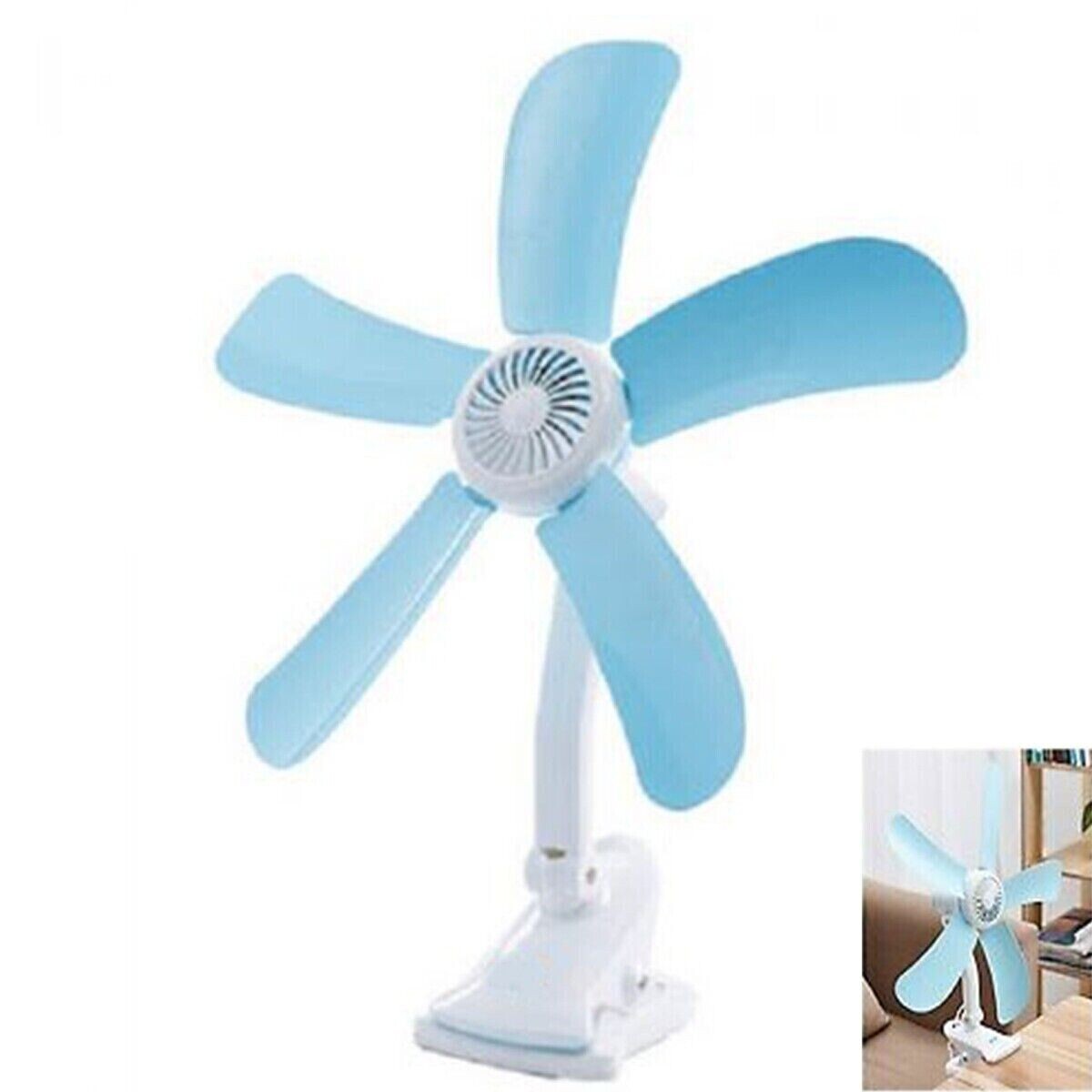 VENTILATORE A PINZA CON DOPPIO SNODO 5 PALE SCRIVANIA TAVOLO CASA UFFICIO HQ-599