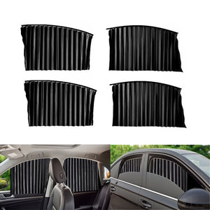 KIT 4 TENDA TENDINA PARASOLE RAGGI UV MAGNETICA AUTO ANTERIORE E POSTERIORE NERA