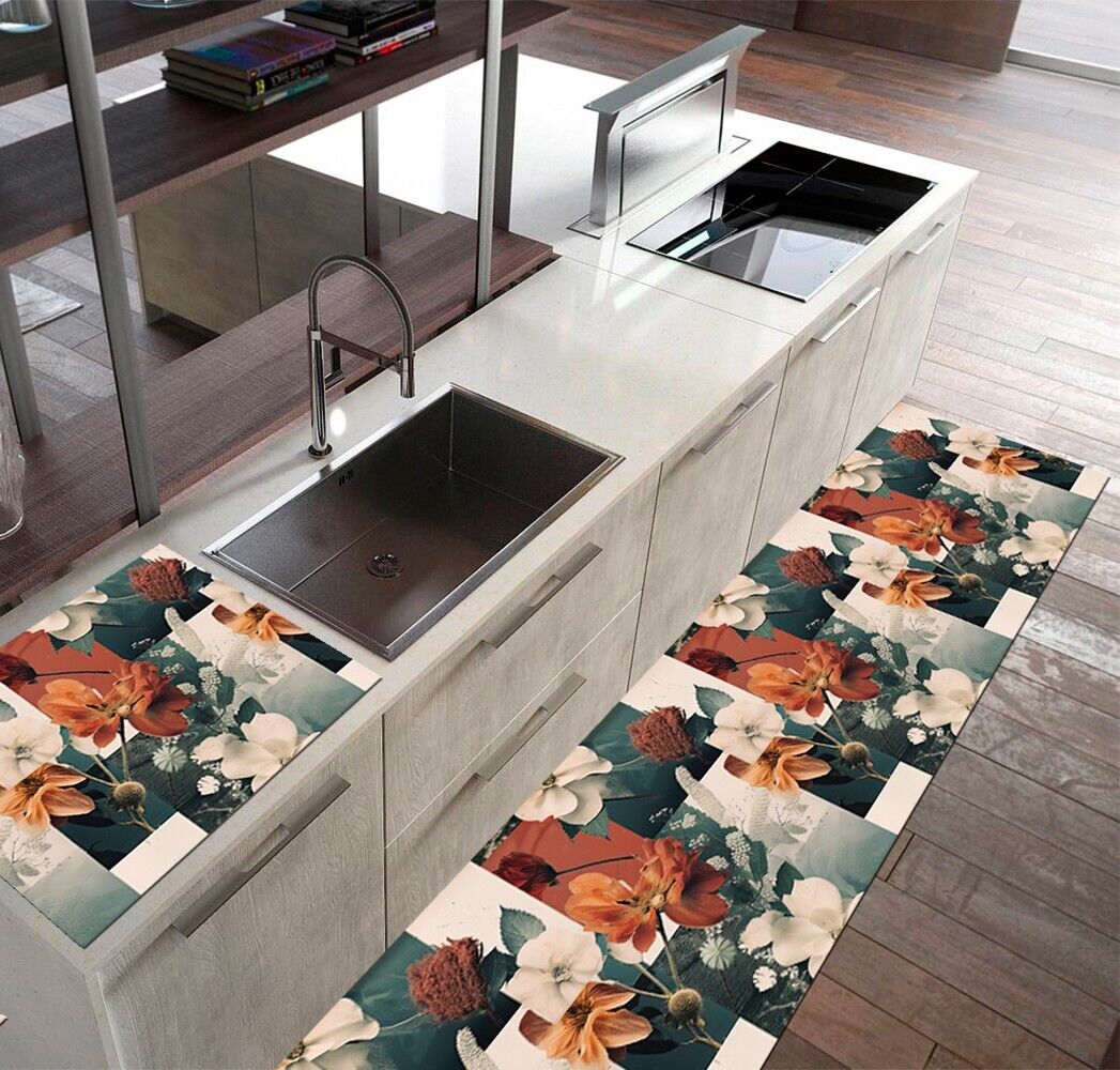 Tappeto Cucina Gomma Pvc 51x300 cm Antimacchia Passatoia Antiscivolo Antisfilo Lavabile Dis_N