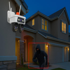 TELECAMERA WIFI JORTAN 8 DOPPIA LENTE HD ESTERNO IP66 VISIONE NOTTURNA COLORI