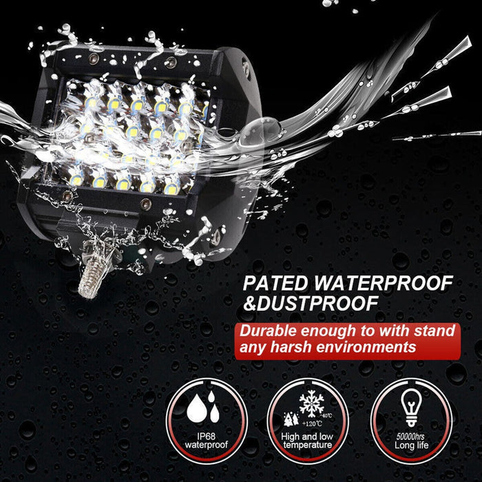 FARO SUPPLEMENTARE PROFONDITA' AUTO FUORISTRADA QUOD 12V 24 LED 72W 6000K IP68