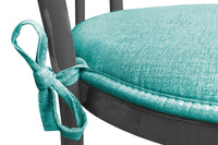 Set 4 Cuscini Sedia Turchese Rotondi Cotone Lavabili Morbidi Coprisedia Tondo Tinta Unita Pastello