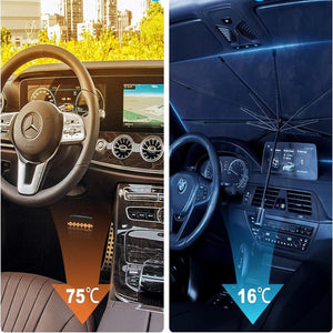 PARASOLE PER AUTO PARABREZZA ANTERIORE PIEGHEVOLE 140X80 CM OMBRELLO PORTATILE