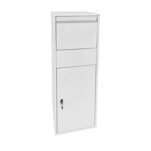 Cassetta pacchi con serratura cassetta delle lettere a piedi pacco posta 46 x 45 x 140 cm bianco 16_0000114
