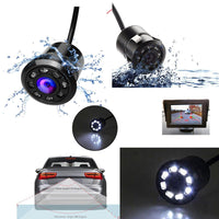 TELECAMERA 170° RETROCAMERA RETROMARCIA 8 LED A MOLLA MINI A COLORI AUTO SUV