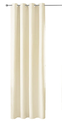 Tenda Porta Finestra 140x280 Cm Raso Sintetico 1 Pannello Coprente Occhielli Acciaio Beige