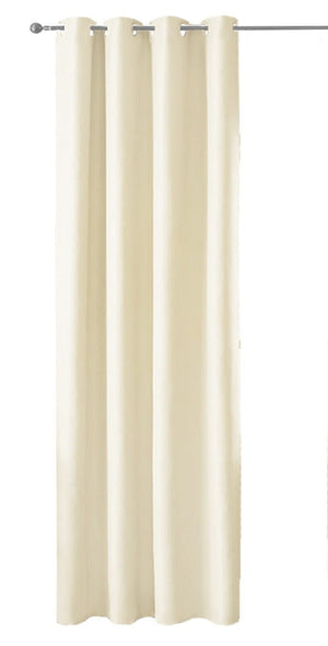 Tenda Porta Finestra 140x280 Cm Raso Sintetico 1 Pannello Coprente Occhielli Acciaio Beige