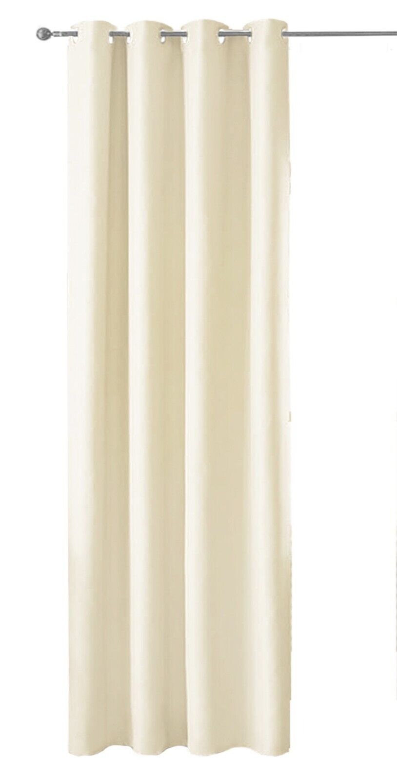 Tenda Porta Finestra 140x280 Cm Raso Sintetico 1 Pannello Coprente Occhielli Acciaio Beige