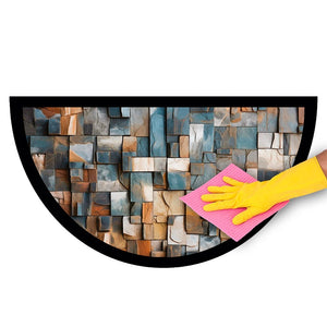 Zerbino Gomma Sostenibile 40X70 Antiscivolo Ingresso Interno Esterno Moderno Semiluna Dis.MF