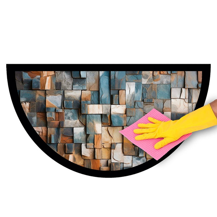 Zerbino Gomma Sostenibile 40X70 Antiscivolo Ingresso Interno Esterno Moderno Semiluna Dis.MF