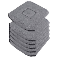 Set 6 Cuscini Sedia Cotone Con Alette Lavabili Morbidi Universali Moderni Coprisedia Maculati Grigio