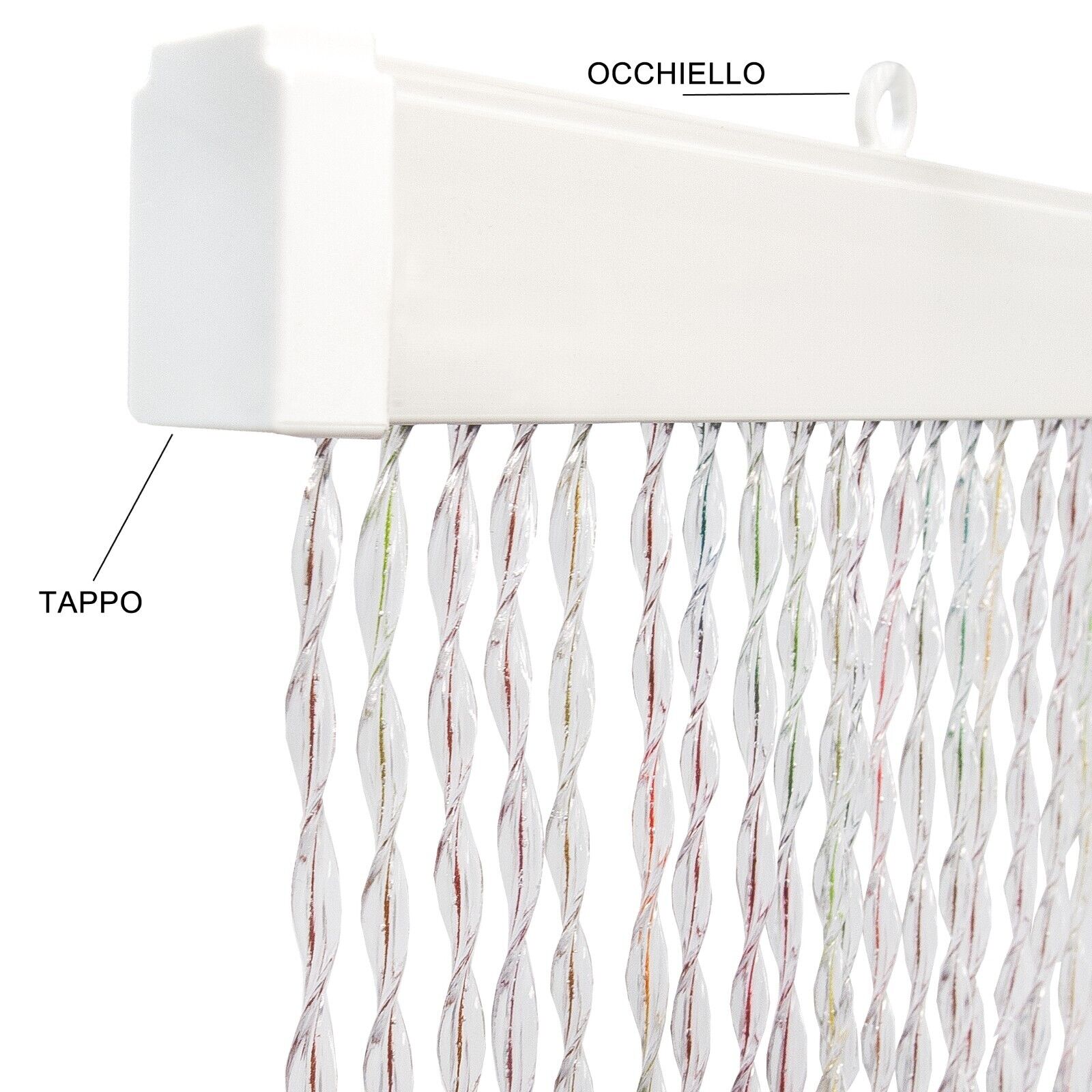 Tenda Antimosche Filo Intrecciato Gomma PVC Moschiera Finestra Porta Ingresso Multicolore - 100x220 Cm 