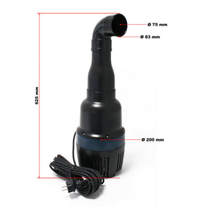 Pompa per laghetto filtro filtrazione corso d'acqua acquario ecologico piccolo laghetto ecologico ad alta efficienza 16000 litri all'ora 75 Watt 16_0002095