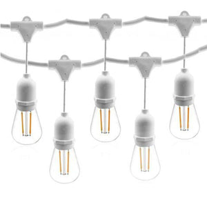 CATENARIA LUCI 5MT E 10 PORTALAMPADE E27 BIANCA ALLUNGABILE IP54 INTERNO ESTERNO