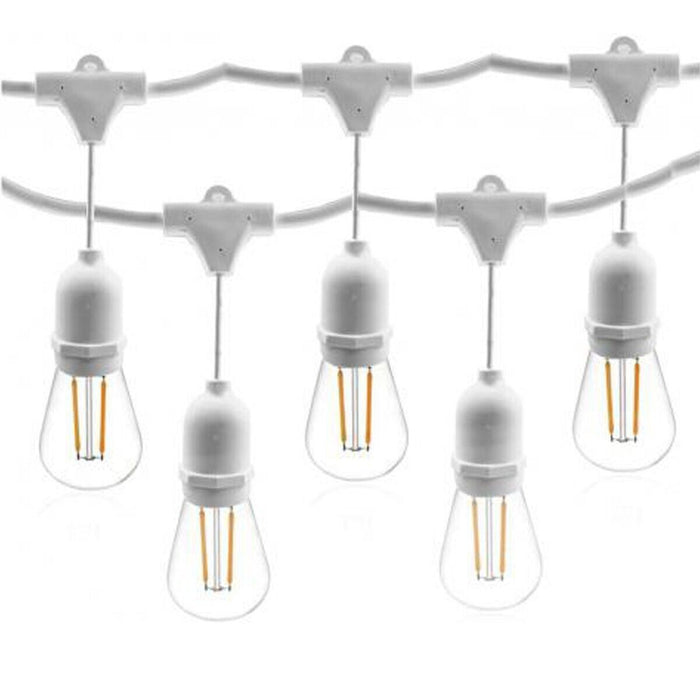 CATENARIA LUCI 5MT E 10 PORTALAMPADE E27 BIANCA ALLUNGABILE IP54 INTERNO ESTERNO