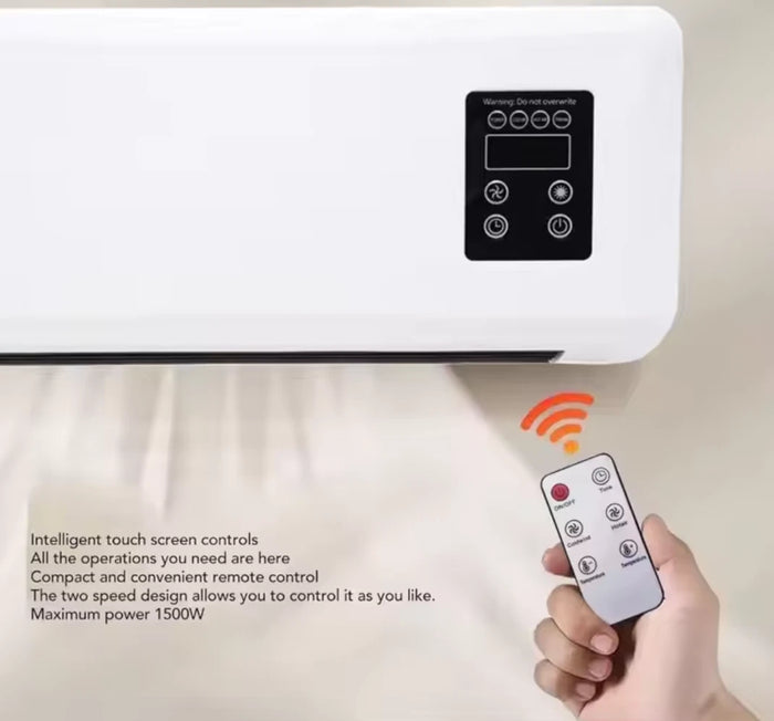 Termoventilatore d'aria CALDA e FREDDA da Parete BAGNO con Telecomando ELETTRICO