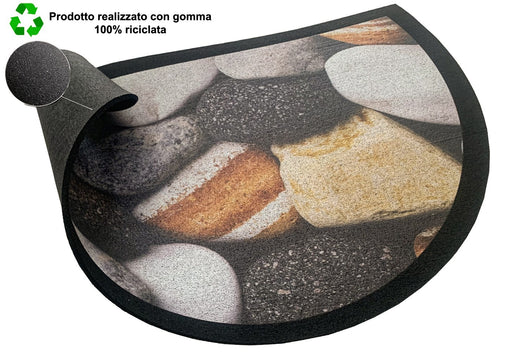 Zerbino Gomma Sostenibile 40X70 Antiscivolo Ingresso Interno Esterno Moderno Semiluna Dis.MG