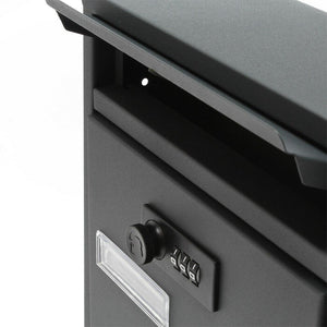 Cassetta postale da parete di design con serratura a combinazione in acciaio zincato antracite 16_0000067