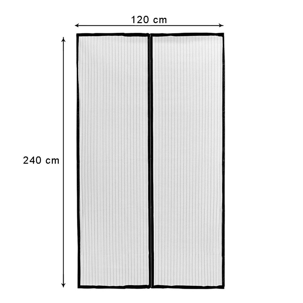 Tenda Zanzariera Magnetica Calamitata 120x240 Cm Nera Universale Porta Finestra Anti Insetti Mosche