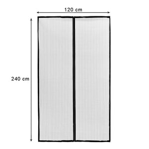 Tenda Zanzariera Magnetica Calamitata 120x240 Cm Nera Universale Porta Finestra Anti Insetti Mosche