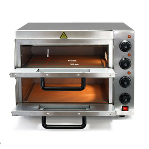 Forno pizza 3000 watt 2 stadi acciaio raffinato alimentare pietra refrattaria per pizza 16_0002440
