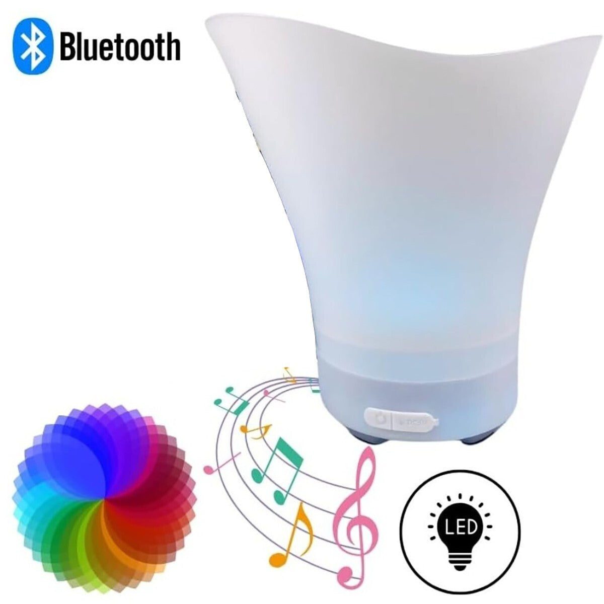 ALTOPARLANTE BLUETOOTH SECCHIELLO GHIACCIO CON LUCI LED PER EVENTI FESTE DISCO