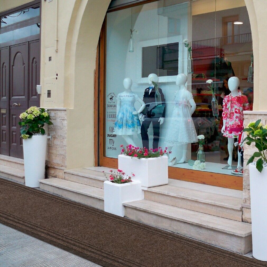 Tappeto Passatoia Antiscivolo 67x120 cm Interno Esterno Corridoio Scala Assorbente Marrone