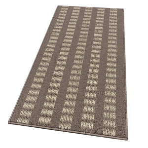 Tappeto Cucina Morbido 3D Assorbente Lavabile Antiscivolo Passatoia Bordata A Righe 57x180 Beige