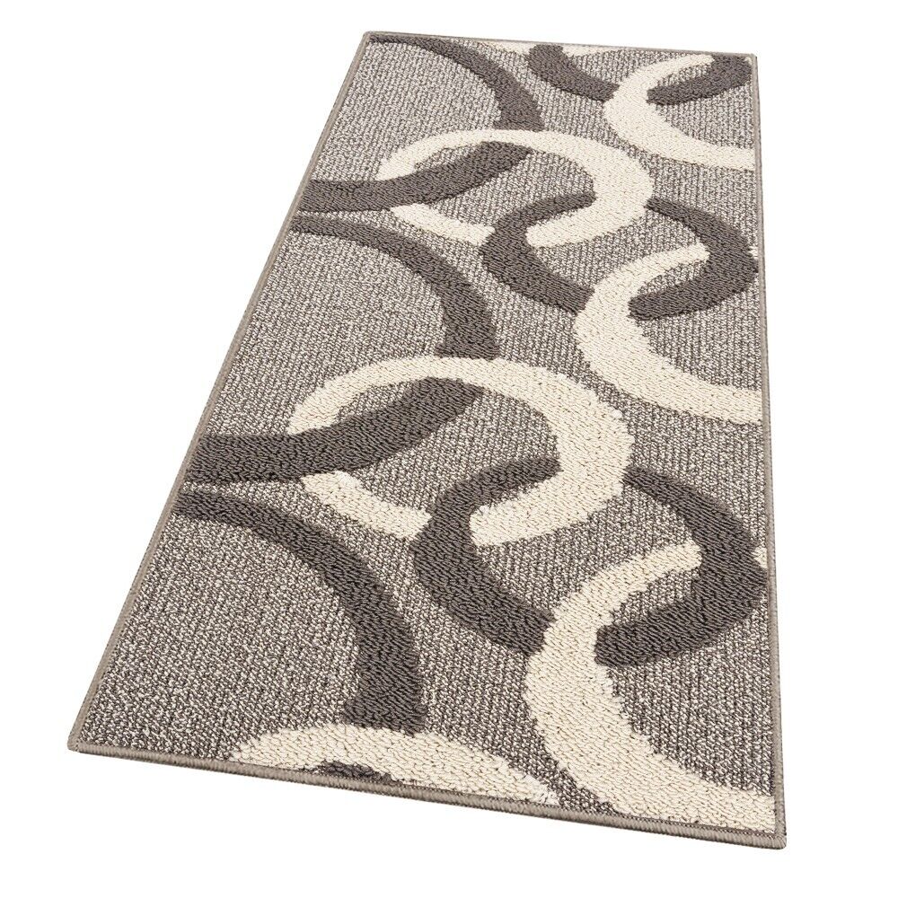 Tappeto Cucina 50x80 Cm Tridimensionale Cerchi 3D Assorbente Morbido Moderno Antiscivolo Beige