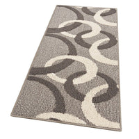 Tappeto Cucina 50x80 Cm Tridimensionale Cerchi 3D Assorbente Morbido Moderno Antiscivolo Beige