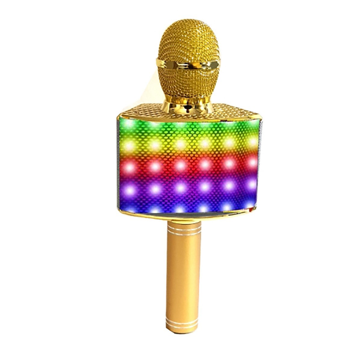 MICROFONO KARAOKE BLUETOOTH WIRELESS ALTOPARLANTE LED RGB REGISTRAZIONE USB