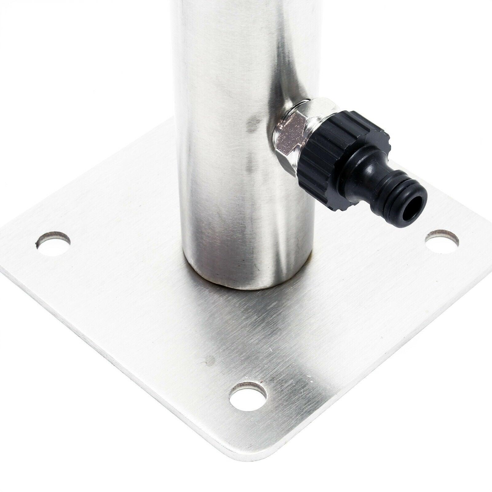 Colonna d'acqua 95,5 cm punto acqua distributore d'acqua da giardino rotondo in acciaio fine 16_0002383