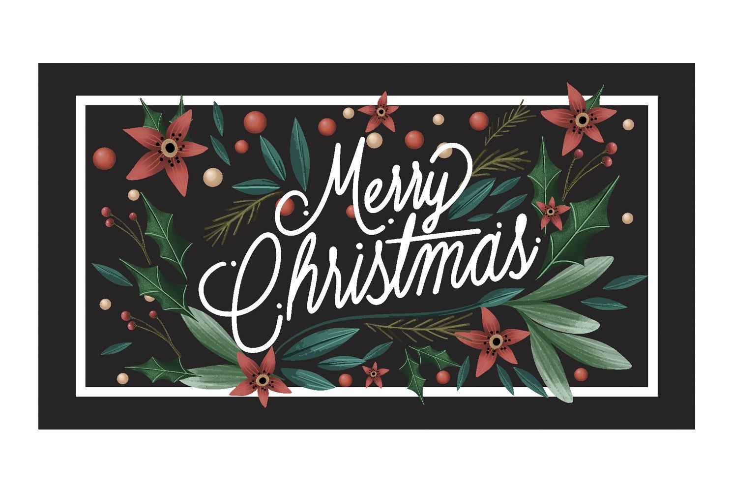 Zerbino Natalizio Gomma Sostenibile 40x70 Cm Asciugapassi Natale Ingresso Antiscivolo Dis.D