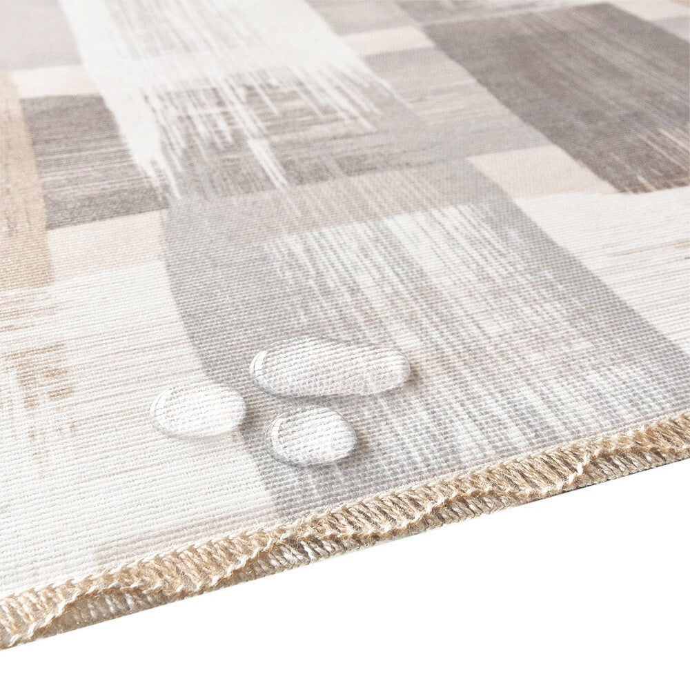 Tovaglia Antimacchia 135x135 Cm Bordata Tavolo Shabby Chic Cotone Plastificato Interno Esterno