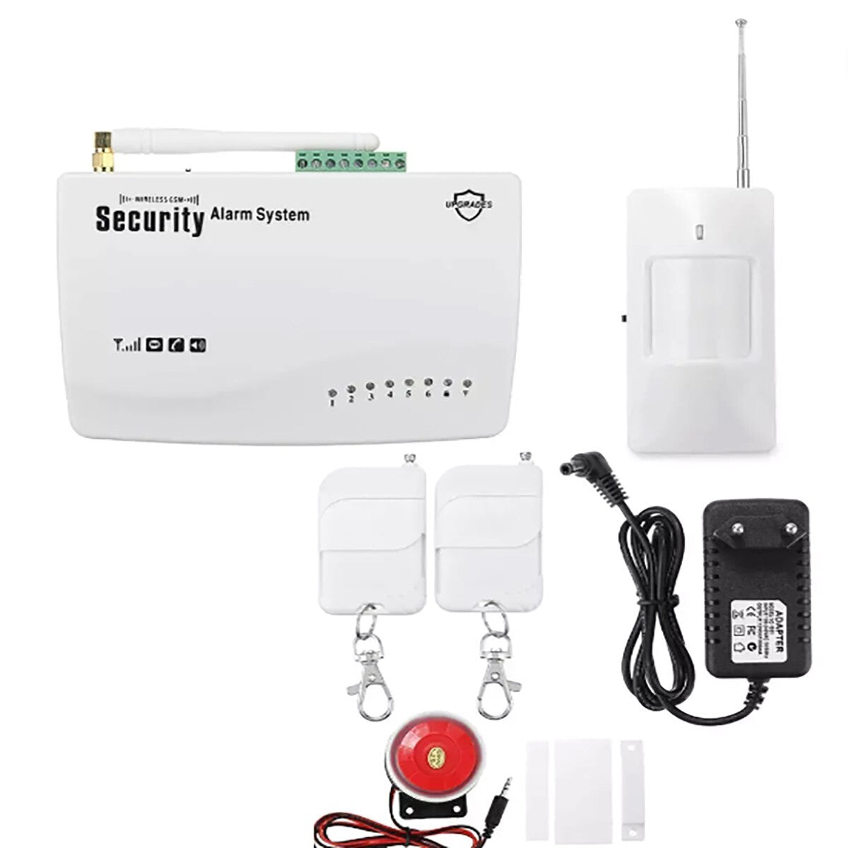 KIT ALLARME ANTIFURTO CASA WIRELESS GSM INTEGRATO SIRENA E ANTENNA E-002