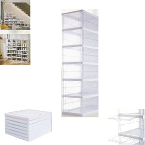 SCARPIERA 6 SCATOLE IMPILABILE CONTENITORE PIEGHEVOLE ORGANIZZATORI PORTA SCARPE