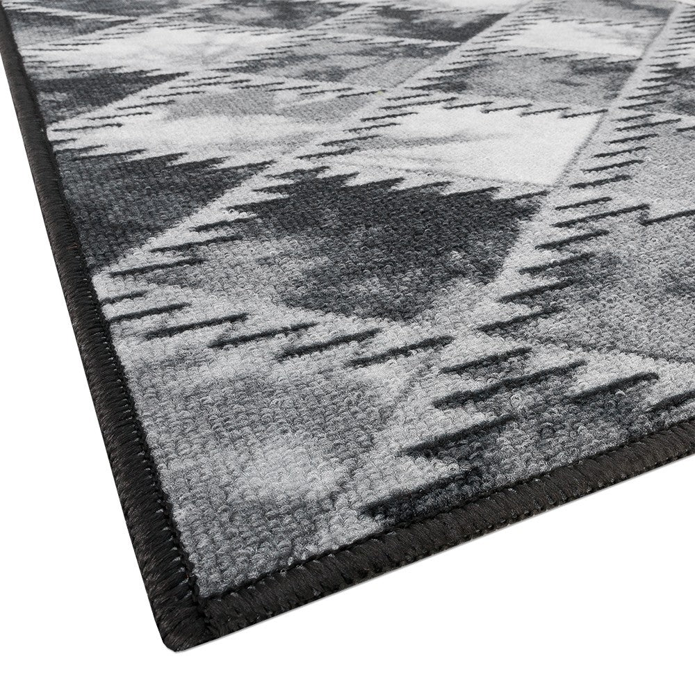 Tappeto Cucina Bordato Antiscivolo Assorbente Passatoia Colori Accesi Patchwork 57x240 Cm Grigio