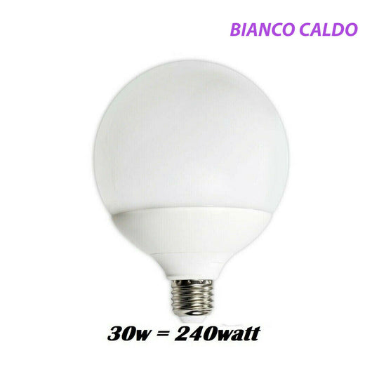 LAMPADINA LED 2835 E27 BULB SPIRALE G150 GLOBO 30W=240W LUCE CASA 2700K CALDA