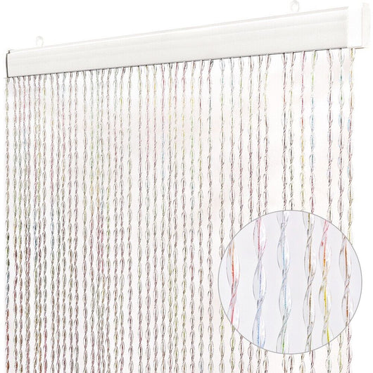 Tenda Antimosche Filo Intrecciato Gomma PVC Moschiera Finestra Porta Ingresso Multicolore - 120x230 Cm