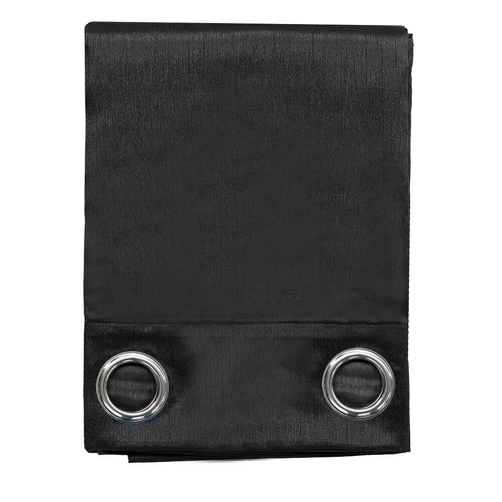 Tenda Porta Finestra 140x280 Cm Raso Sintetico 1 Pannello Coprente Occhielli Acciaio Nero