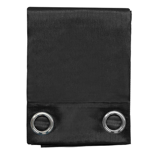 Tenda Porta Finestra 140x280 Cm Raso Sintetico 1 Pannello Coprente Occhielli Acciaio Nero