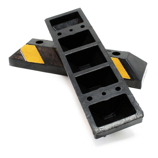 Set di 2 catarifrangenti ferma ruota di stazionamento 550 x 150 x 100 mm tappo garage in gomma dura 16_0001220